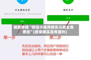 辅助神器“微信小程序微乐斗地主免费挂”(原来确实是有插件)