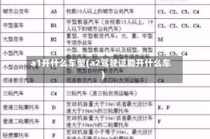 a1开什么车型(a2驾驶证能开什么车)