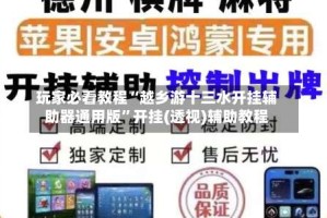 玩家必看教程“越乡游十三水开挂辅助器通用版”开挂(透视)辅助教程