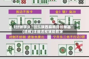 3分钟学会“微乐陕西麻将开挂神器”(透视)详细透视辅助教学