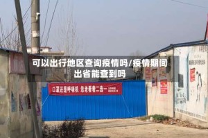 可以出行地区查询疫情吗/疫情期间出省能查到吗