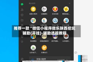 推荐一款“微信小程序微乐陕西挖坑辅助(开挂)-辅助透视教程