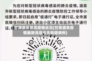 甘肃酒泉地区疫情状况(甘肃酒泉疫情最新消息今天新增病例)