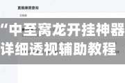 真实辅助“中至窝龙开挂神器”(透视)详细透视辅助教程