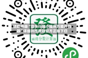 辅助神器“功夫川麻小程序万能开挂器”详细开挂教程官方正版下载