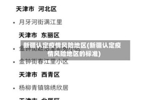 新疆认定疫情风险地区(新疆认定疫情风险地区的标准)
