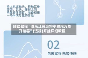 辅助教程“微乐江苏麻将小程序万能开挂器”(透视)开挂详细教程