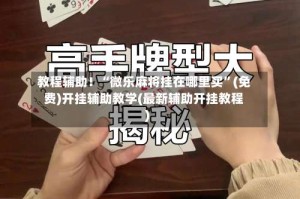 教程辅助！“微乐麻将挂在哪里买”(免费)开挂辅助教学(最新辅助开挂教程)