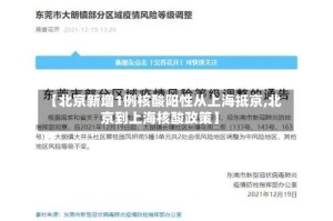【北京新增1例核酸阳性从上海抵京,北京到上海核酸政策】