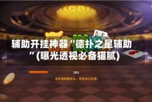 辅助开挂神器“德扑之星辅助”(曝光透视必备猫腻)