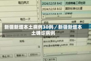 新疆新增本土病例30例／新疆新增本土确诊病例