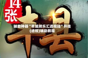 辅助神器“羊城牌乐汇透视挂”开挂(透视)辅助教程