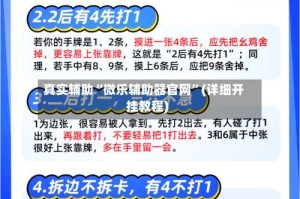 真实辅助“微乐辅助器官网”(详细开挂教程)