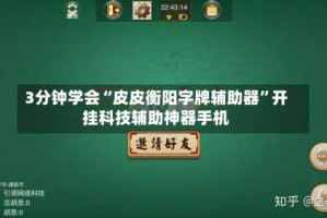 3分钟学会“皮皮衡阳字牌辅助器”开挂科技辅助神器手机