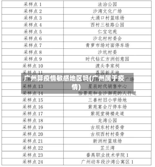 广州算疫情敏感地区吗(广州属于疫情)-第2张图片