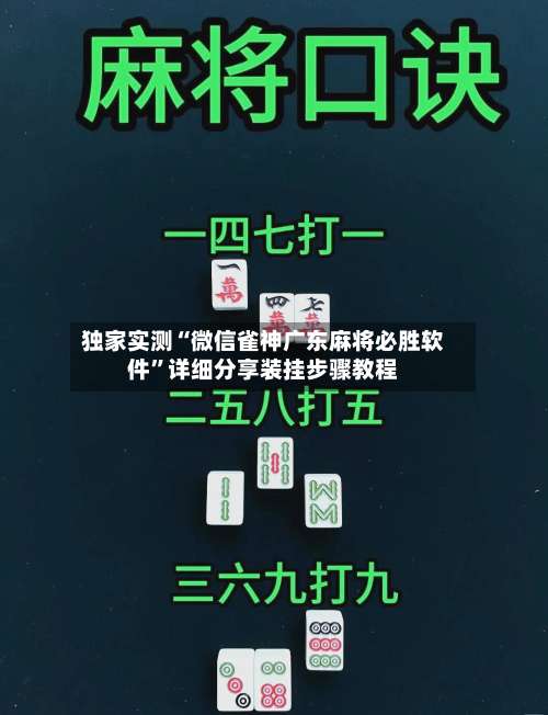 独家实测“微信雀神广东麻将必胜软件”详细分享装挂步骤教程-第3张图片