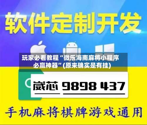 玩家必看教程“微乐海南麻将小程序必赢神器”(原来确实是有挂)-第1张图片
