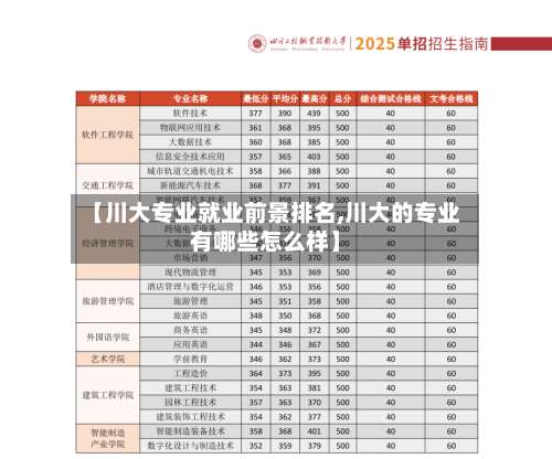 【川大专业就业前景排名,川大的专业有哪些怎么样】-第1张图片
