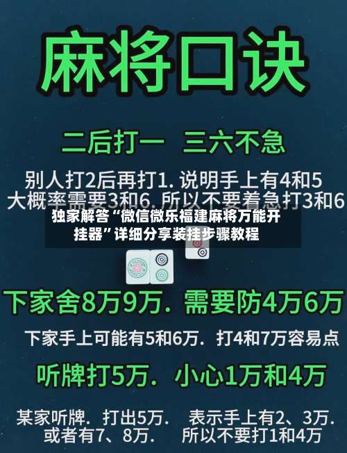 独家解答“微信微乐福建麻将万能开挂器”详细分享装挂步骤教程-第3张图片