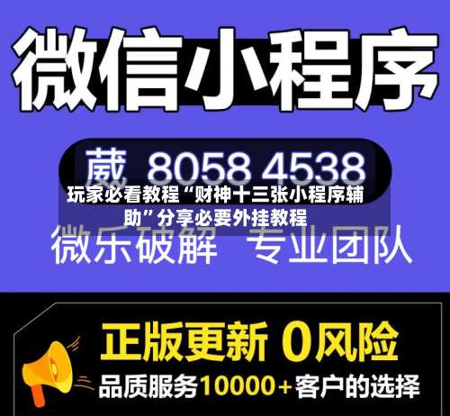 玩家必看教程“财神十三张小程序辅助”分享必要外挂教程-第3张图片