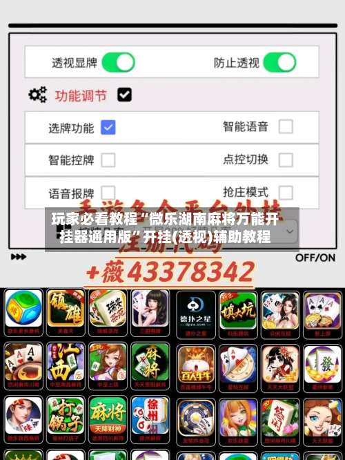 玩家必看教程“微乐湖南麻将万能开挂器通用版”开挂(透视)辅助教程-第2张图片