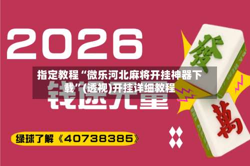 指定教程“微乐河北麻将开挂神器下载”(透视)开挂详细教程-第3张图片