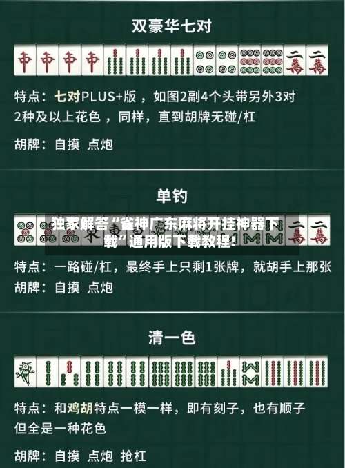 独家解答“雀神广东麻将开挂神器下载”通用版下载教程!-第2张图片