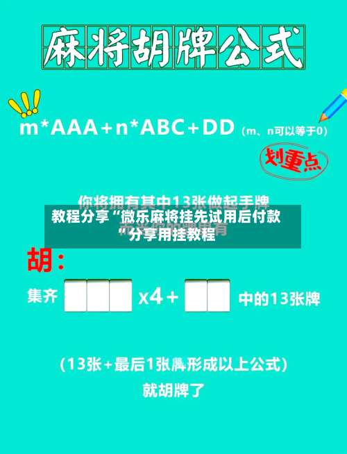 教程分享“微乐麻将挂先试用后付款”分享用挂教程-第3张图片
