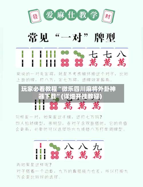 玩家必看教程“微乐四川麻将外卦神器下载”(详细开挂教程)-第2张图片