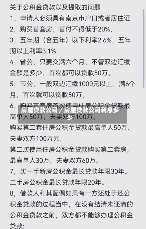 房屋贷款公司／房屋贷款公司利息多少-第3张图片