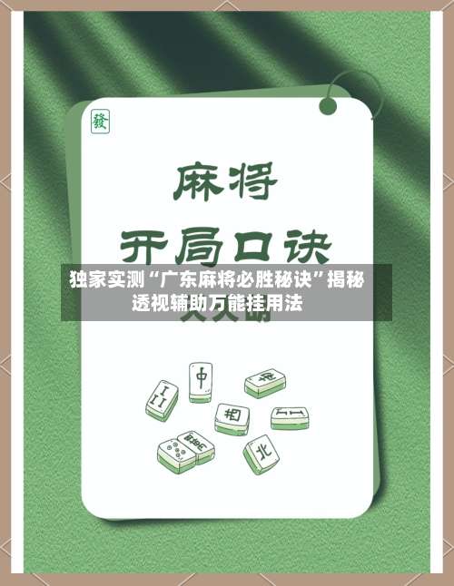 独家实测“广东麻将必胜秘诀”揭秘透视辅助万能挂用法-第2张图片