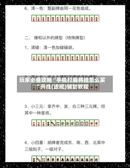 玩家必备攻略“手机打麻将挂怎么买”开挂(透视)辅助教程-第3张图片