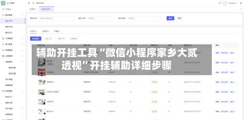 辅助开挂工具“微信小程序家乡大贰透视”开挂辅助详细步骤-第1张图片