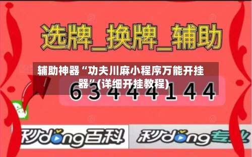 辅助神器“功夫川麻小程序万能开挂器	”(详细开挂教程)-第2张图片