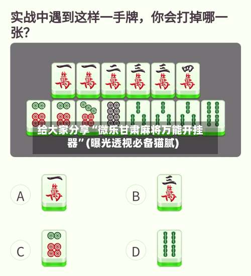 给大家分享“微乐甘肃麻将万能开挂器	”(曝光透视必备猫腻)-第2张图片