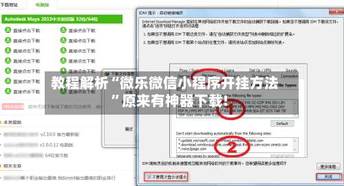 教程解析“微乐微信小程序开挂方法	”原来有神器下载!-第1张图片