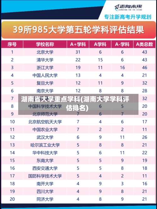 湖南省大学重点学科(湖南大学学科评估排名)-第2张图片