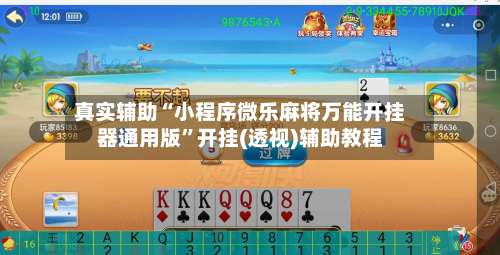 真实辅助“小程序微乐麻将万能开挂器通用版”开挂(透视)辅助教程-第3张图片