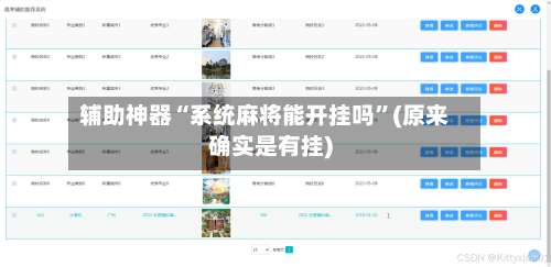 辅助神器“系统麻将能开挂吗	”(原来确实是有挂)-第1张图片