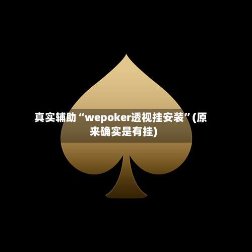 真实辅助“wepoker透视挂安装”(原来确实是有挂)-第2张图片