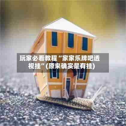 玩家必看教程“家家乐牌吧透视挂	”(原来确实是有挂)-第2张图片