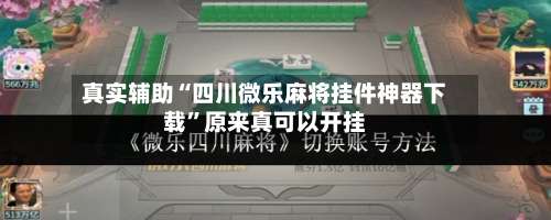 真实辅助“四川微乐麻将挂件神器下载”原来真可以开挂-第3张图片