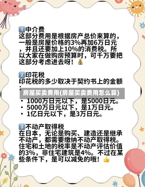 房屋买卖费用(房屋买卖费用怎么算)-第1张图片