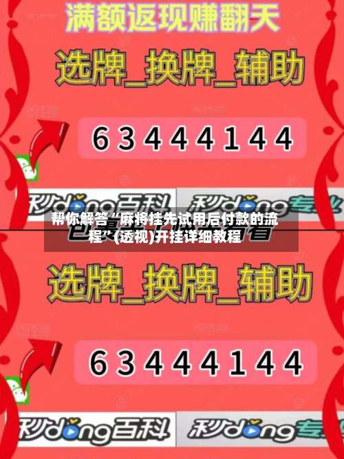 帮你解答“麻将挂先试用后付款的流程”(透视)开挂详细教程-第3张图片