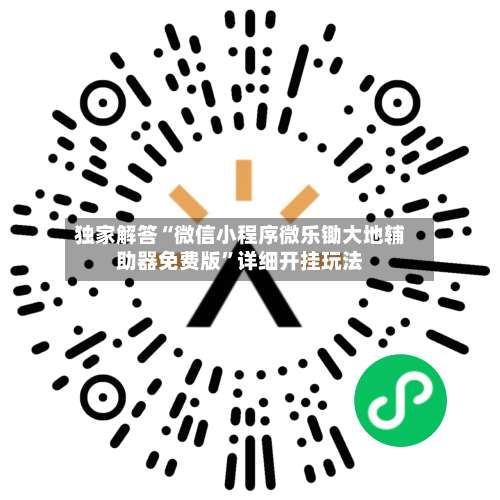 独家解答“微信小程序微乐锄大地辅助器免费版”详细开挂玩法-第2张图片