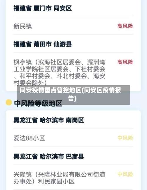 同安疫情重点管控地区(同安区疫情报告)-第1张图片