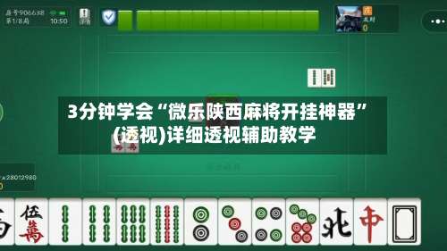 3分钟学会“微乐陕西麻将开挂神器”(透视)详细透视辅助教学-第3张图片