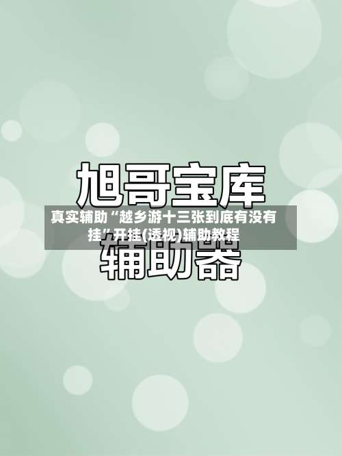 真实辅助“越乡游十三张到底有没有挂	”开挂(透视)辅助教程-第1张图片