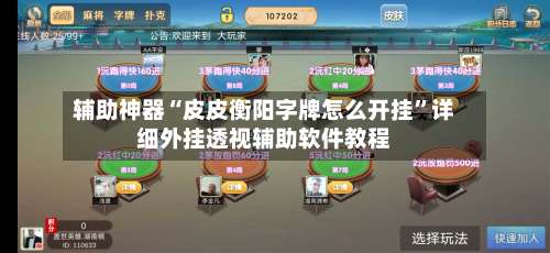 辅助神器“皮皮衡阳字牌怎么开挂”详细外挂透视辅助软件教程-第1张图片