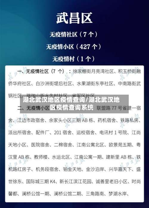 湖北武汉地区疫情查询/湖北武汉地区疫情查询系统-第1张图片